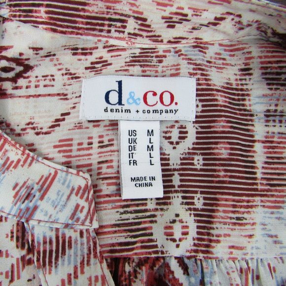 Women's | Denim & Company | Medium | Blouse | Burgundy - Picture 3 of 3